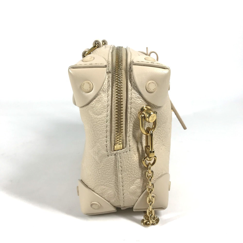 LOUIS VUITTON Shoulder Bag M45394  Monogram Ann Platt Leather white Monogram Ann Platt Petite Malle Souple Women Used Authentic