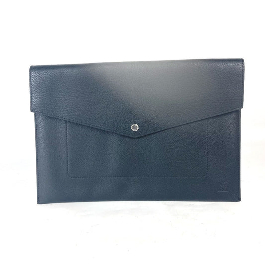 LOUIS VUITTON Clutch bag M62250 Taurillon Clemence Leather black LV logo pochette envelope
