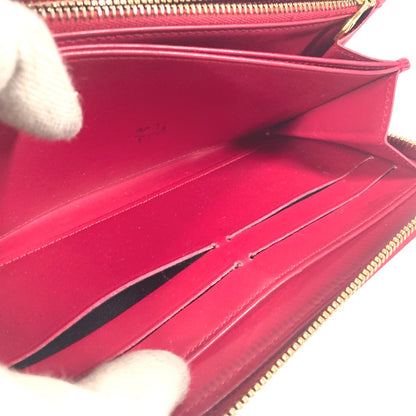 LOUIS VUITTON Long Wallet Purse M90123 Patent leather pink Vernis suite monogram Zippy wallet