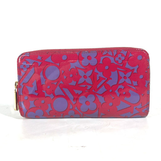 LOUIS VUITTON Long Wallet Purse M90123 Patent leather pink Vernis suite monogram Zippy wallet