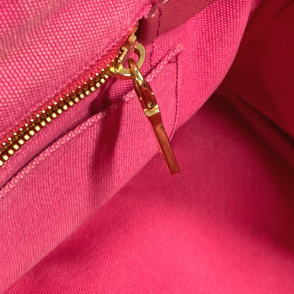 PRADA Tote Bag 1BG642 canvas pink Canapa logo M