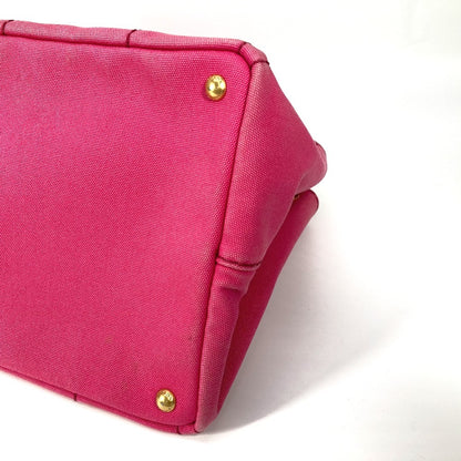 PRADA Tote Bag 1BG642 canvas pink Canapa logo M