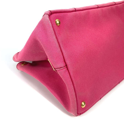 PRADA Tote Bag 1BG642 canvas pink Canapa logo M