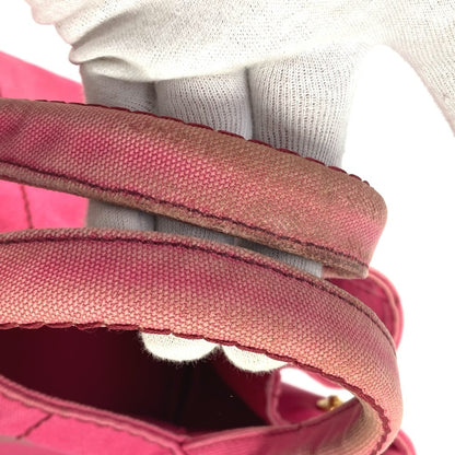 PRADA Tote Bag 1BG642 canvas pink Canapa logo M