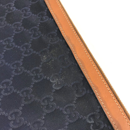 GUCCI Clutch bag 286209 Leather / nylon Navy GG logo
