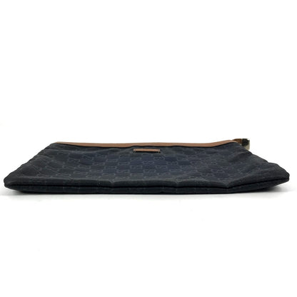 GUCCI Clutch bag 286209 Leather / nylon Navy GG logo