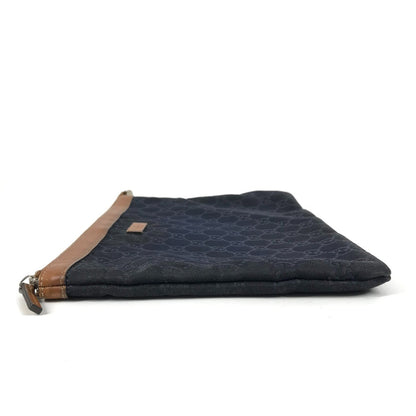 GUCCI Clutch bag 286209 Leather / nylon Navy GG logo