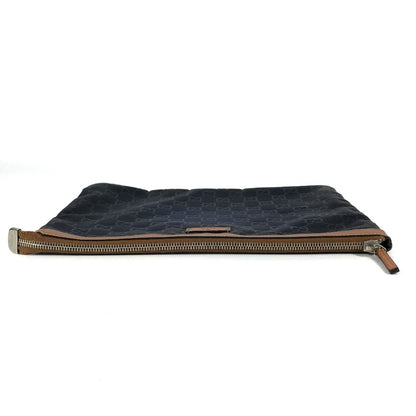 GUCCI Clutch bag 286209 Leather / nylon Navy GG logo