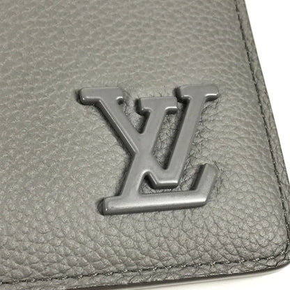 LOUIS VUITTON Folded wallet M81026 Calf leather gray LV Aerogram Portefeuille Multripru