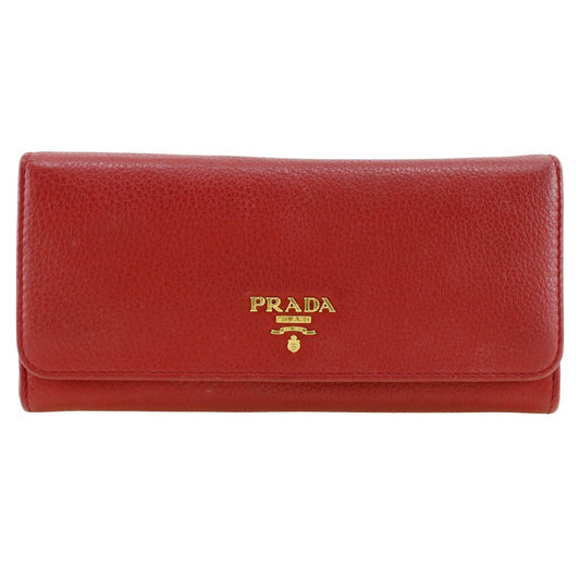 PRADA Long Wallet Purse 1MH132 leather Red Vitterodino