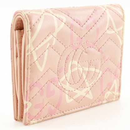GUCCI Bifold Wallet 449421 leather pink GG ghost Compact wallet