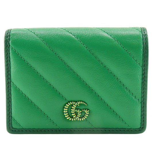 GUCCI Bifold Wallet 573811 leather green GG Marmont Compact wallet