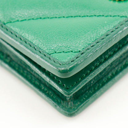 GUCCI Bifold Wallet 573811 leather green GG Marmont Compact wallet