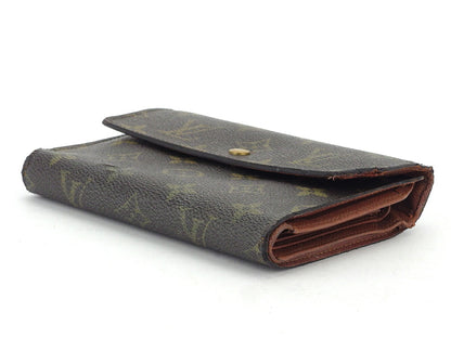 LOUIS VUITTON Tri-fold wallet M61202 Brown beige gold Porte TresorEtui Papie