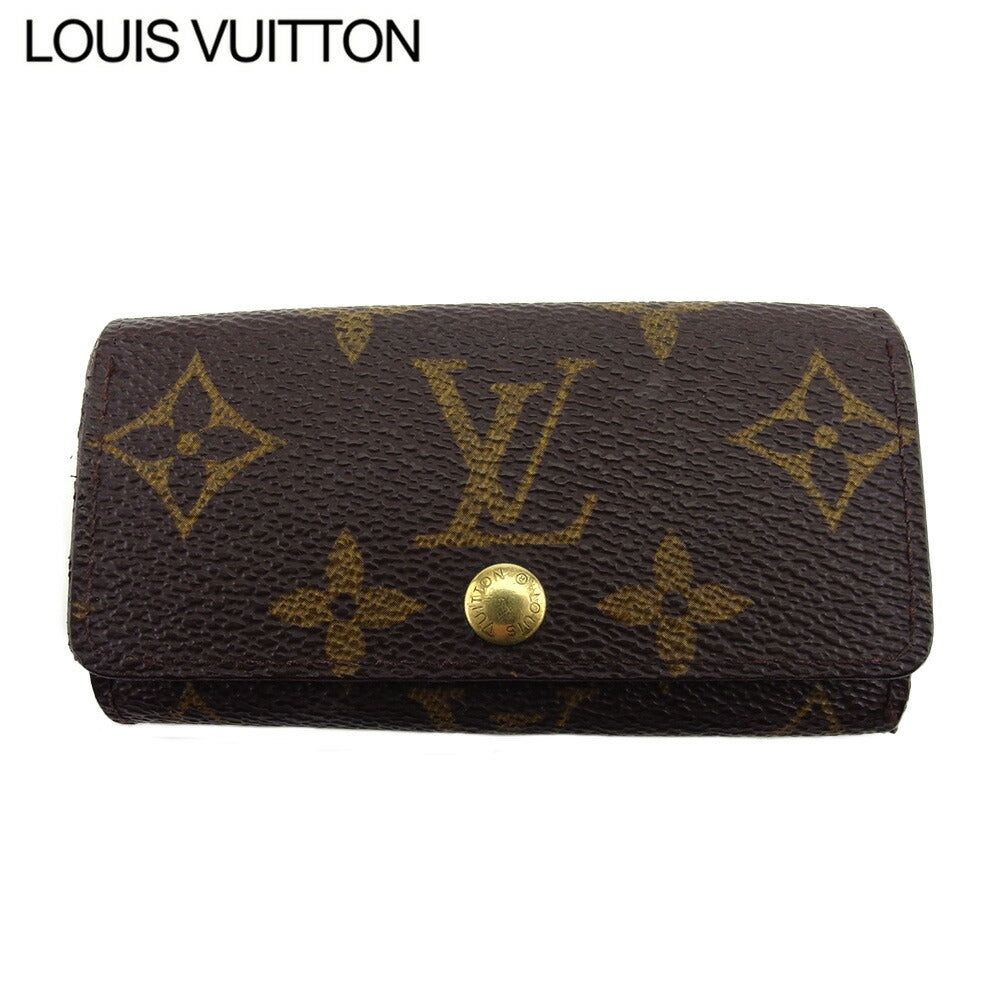 LOUIS VUITTON Key case Key holder M62631 Brown beige gold Multicles4