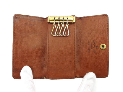 LOUIS VUITTON Key case Key holder M62631 Brown beige gold Multicles4