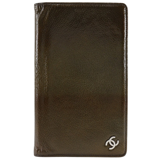 CHANEL Long Wallet Purse enamel bronze COCO Mark
