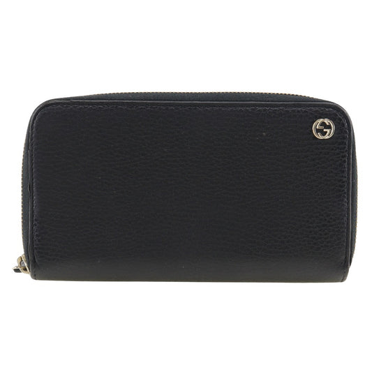 GUCCI Long Wallet Purse 509644 leather black Interlocking