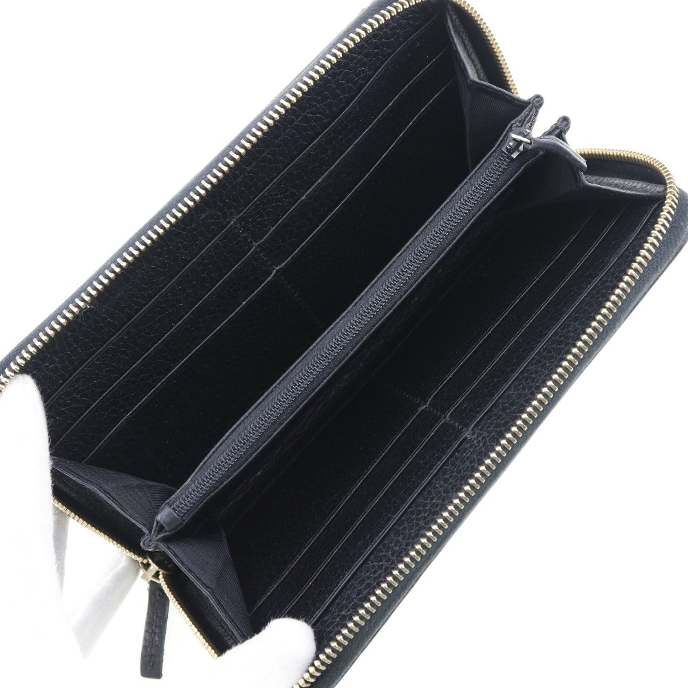 GUCCI Long Wallet Purse 509644 leather black Interlocking