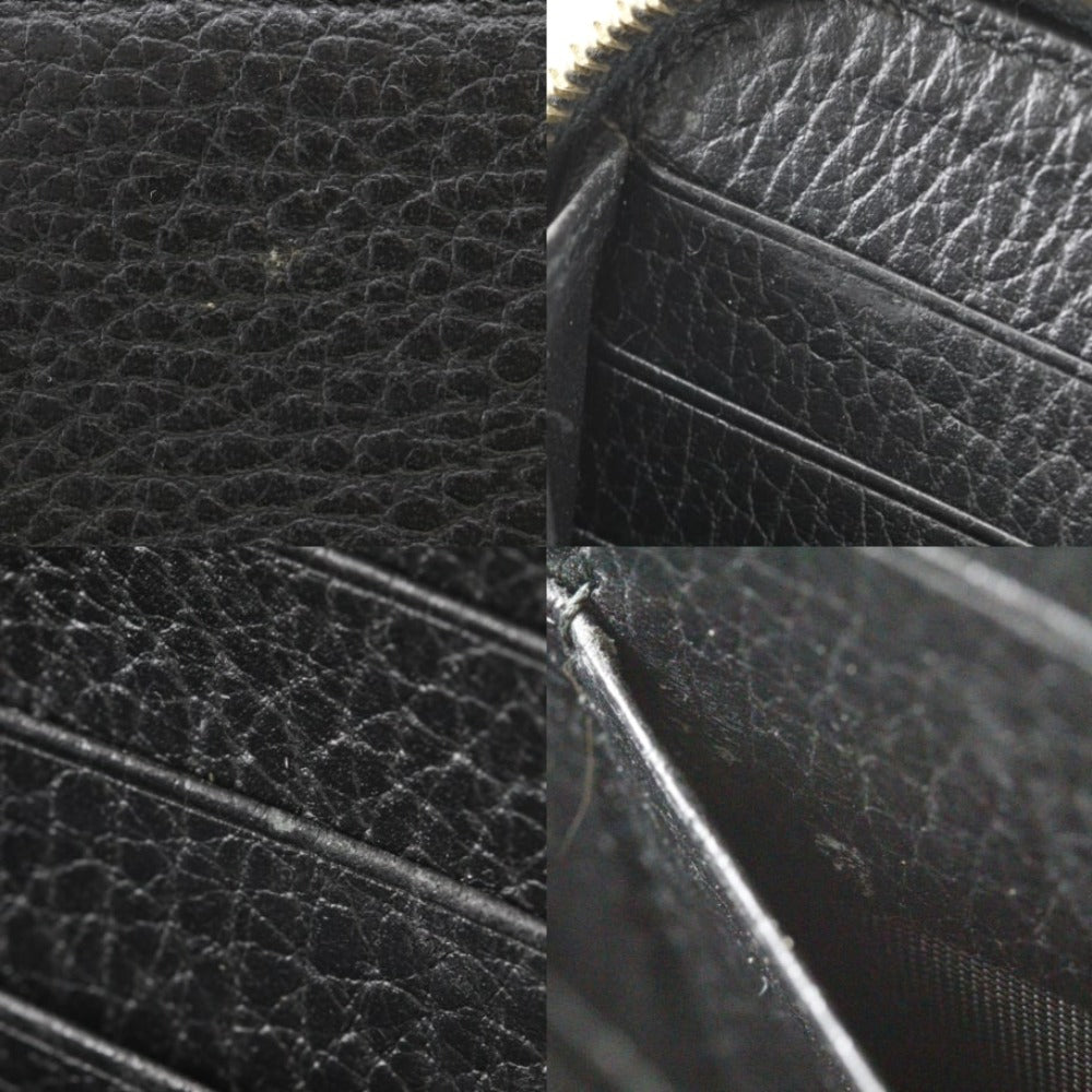 GUCCI Long Wallet Purse 509644 leather black Interlocking