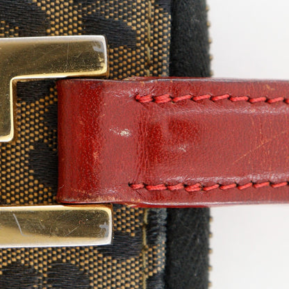 FENDI Handbag Nylon canvas Brown / red Leopard Leopard Pattern Wallet bag