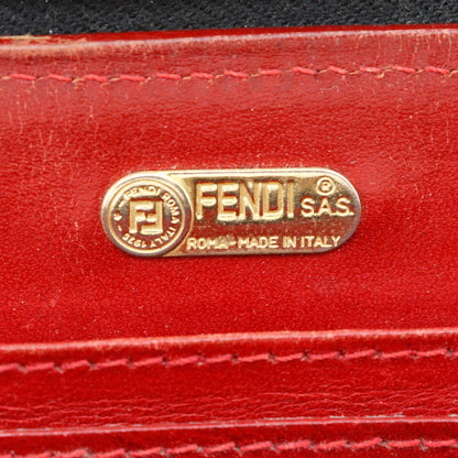 FENDI Handbag Nylon canvas Brown / red Leopard Leopard Pattern Wallet bag