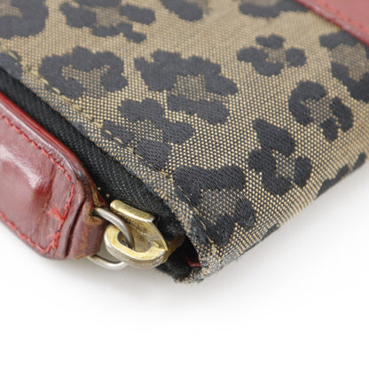 FENDI Handbag Nylon canvas Brown / red Leopard Leopard Pattern Wallet bag