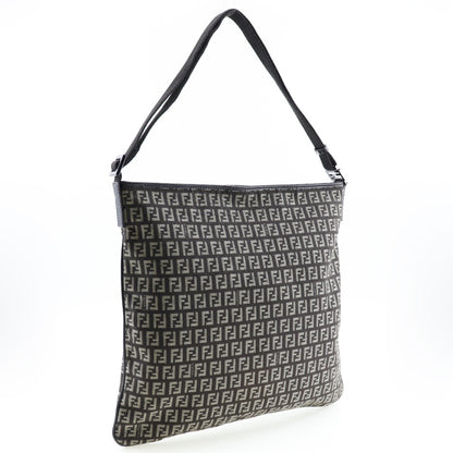 FENDI Shoulder Bag canvas Brown Zucchino one belt