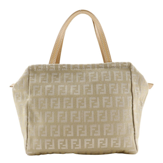 FENDI Handbag canvas beige Zucca
