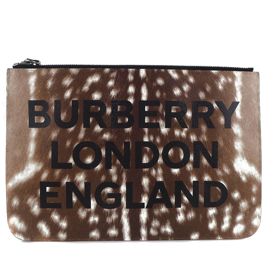 BURBERRY Clutch bag 8015103 Cowhide Brown business bag LONDON ENGLAND