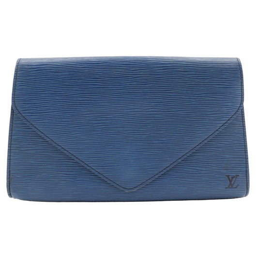 LOUIS VUITTON Clutch bag M52635 Epi Leather Blue business bag Art deco