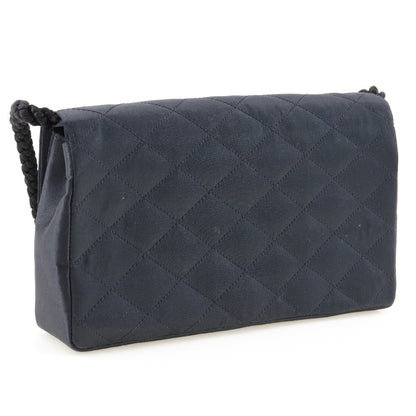 CHANEL Shoulder Bag Satin black Women Used Authentic