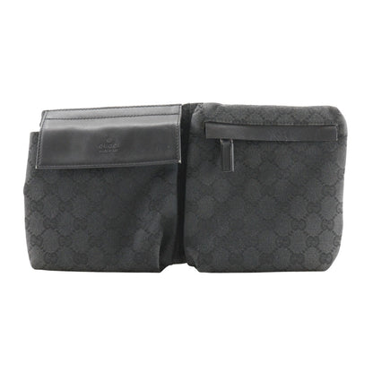 GUCCI Waist bag 28566 GG canvas, leather black Sling bag
