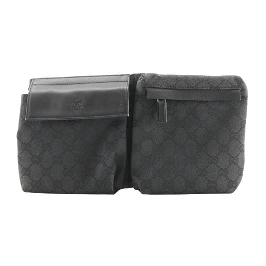 GUCCI Waist bag 28566 GG canvas, leather black Sling bag