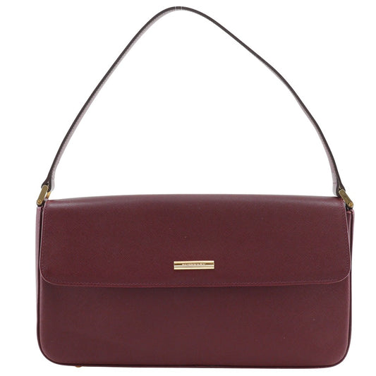 BURBERRY Shoulder Bag leather Bordeaux one belt Hobo