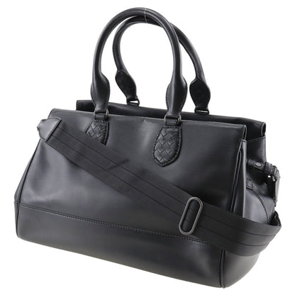 BOTTEGAVENETA Handbag Calfskin black 2WAYShoulder Women Used Authentic