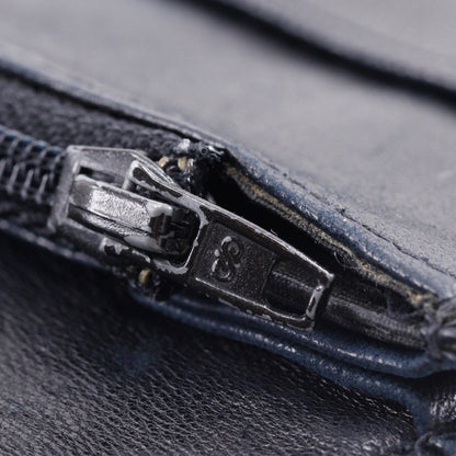 CHANEL Long Wallet Purse lambskin black vintage COCO Mark