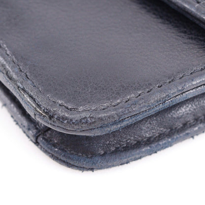 CHANEL Long Wallet Purse lambskin black vintage COCO Mark