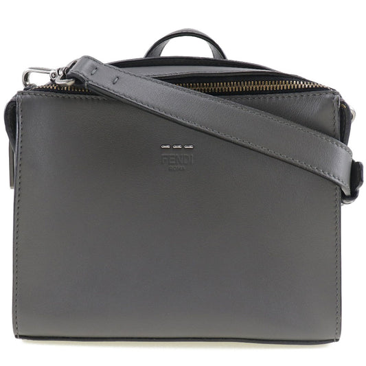 FENDI Handbag 7M0238O7B leather gray 2WAYShoulder mini messenger Women Used Authentic