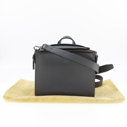 FENDI Handbag 7M0238O7B leather gray 2WAYShoulder mini messenger Women Used Authentic