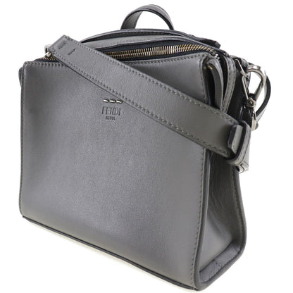 FENDI Handbag 7M0238O7B leather gray 2WAYShoulder mini messenger Women Used Authentic