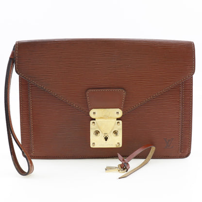LOUIS VUITTON business bag Epi Leather Brown Serie Dragonne