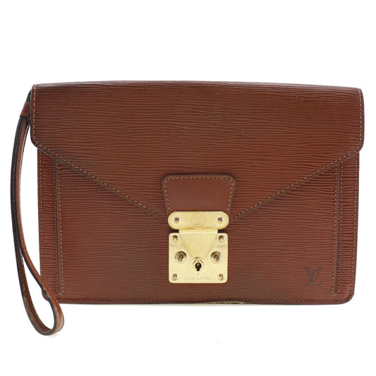 LOUIS VUITTON business bag Epi Leather Brown Serie Dragonne