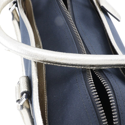 LOEWE Handbag Canvas, Leather Navy 2010 Boston Duffel bag Amazona 36 Women Used Authentic