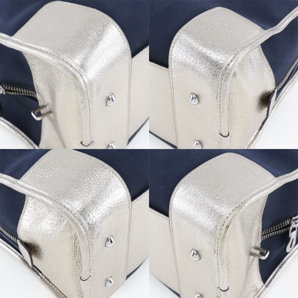 LOEWE Handbag Canvas, Leather Navy 2010 Boston Duffel bag Amazona 36 Women Used Authentic