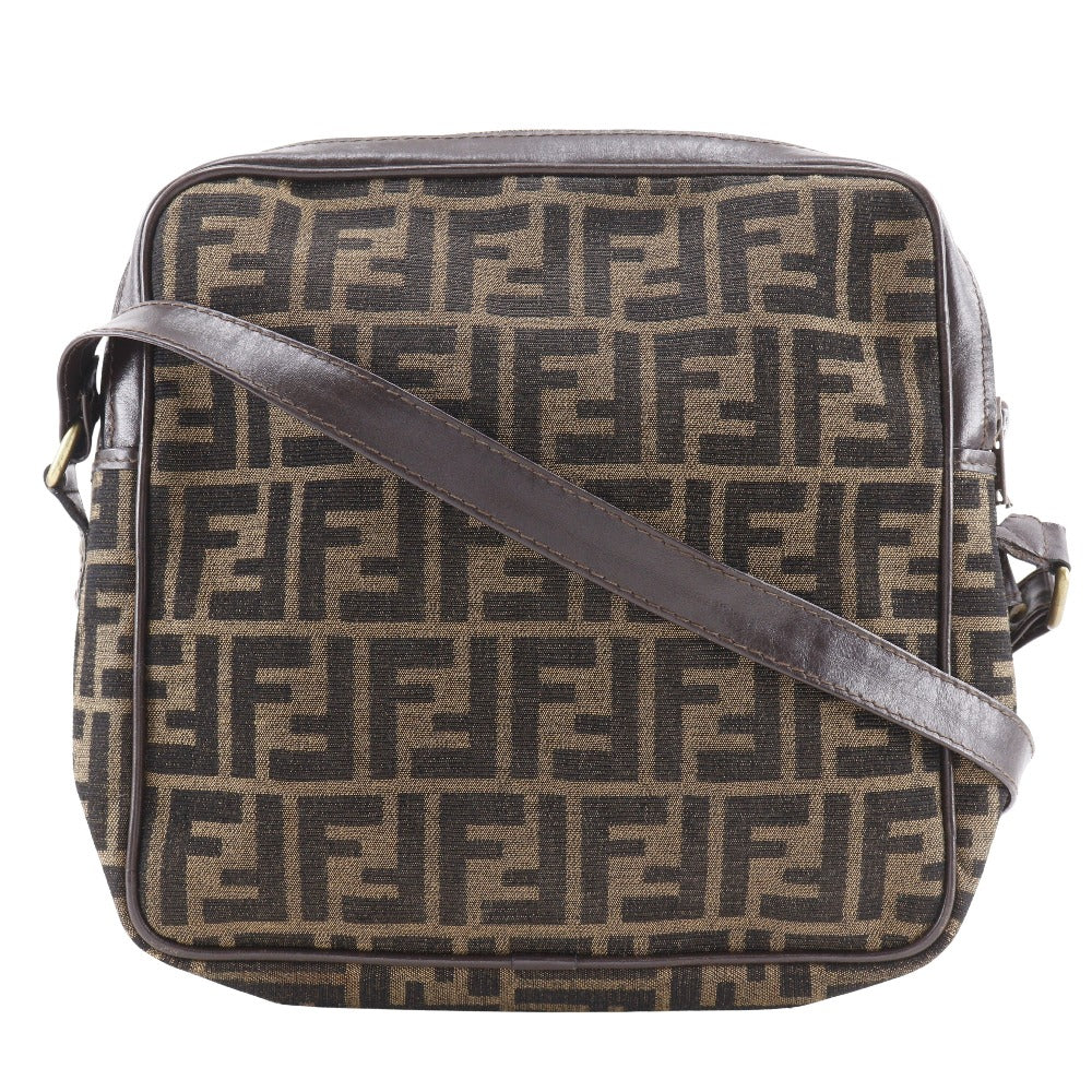 FENDI Shoulder Bag Nylon canvas Brown Zucca