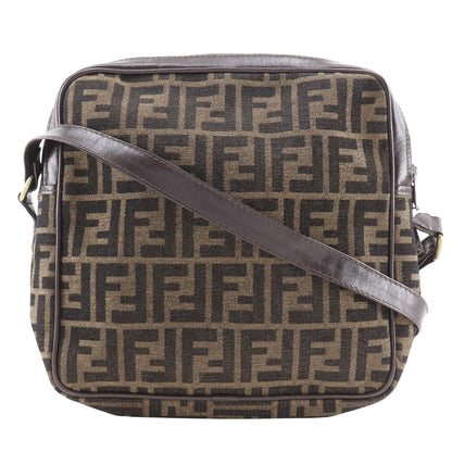 FENDI Shoulder Bag Nylon canvas Brown Zucca