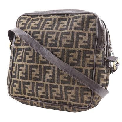 FENDI Shoulder Bag Nylon canvas Brown Zucca