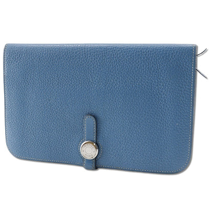 HERMES Long Wallet Purse Togo blue Dogon GM unisex(Unisex) Used Authentic
