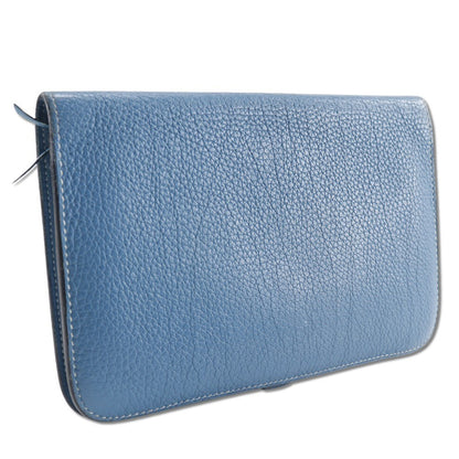 HERMES Long Wallet Purse Togo blue Dogon GM unisex(Unisex) Used Authentic
